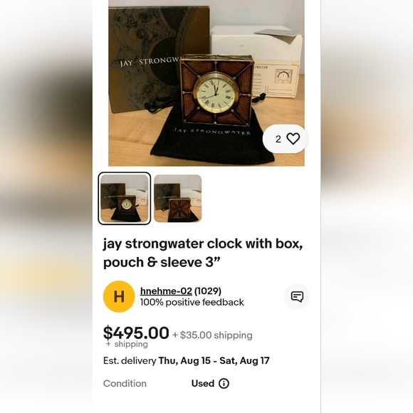 Jay Strongwater/Neiman Marcus Desk Clock (no longer in production) - Picture 2 of 5